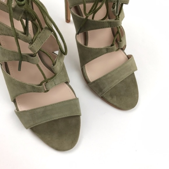Victoria's Secret Green Lace Up Sandals Heels - Picture 3 of 8